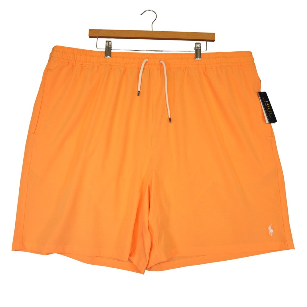 NEW Polo Ralph Lauren Swim Trunks Mens 3XLT Orange Classic Pony Logo Shorts